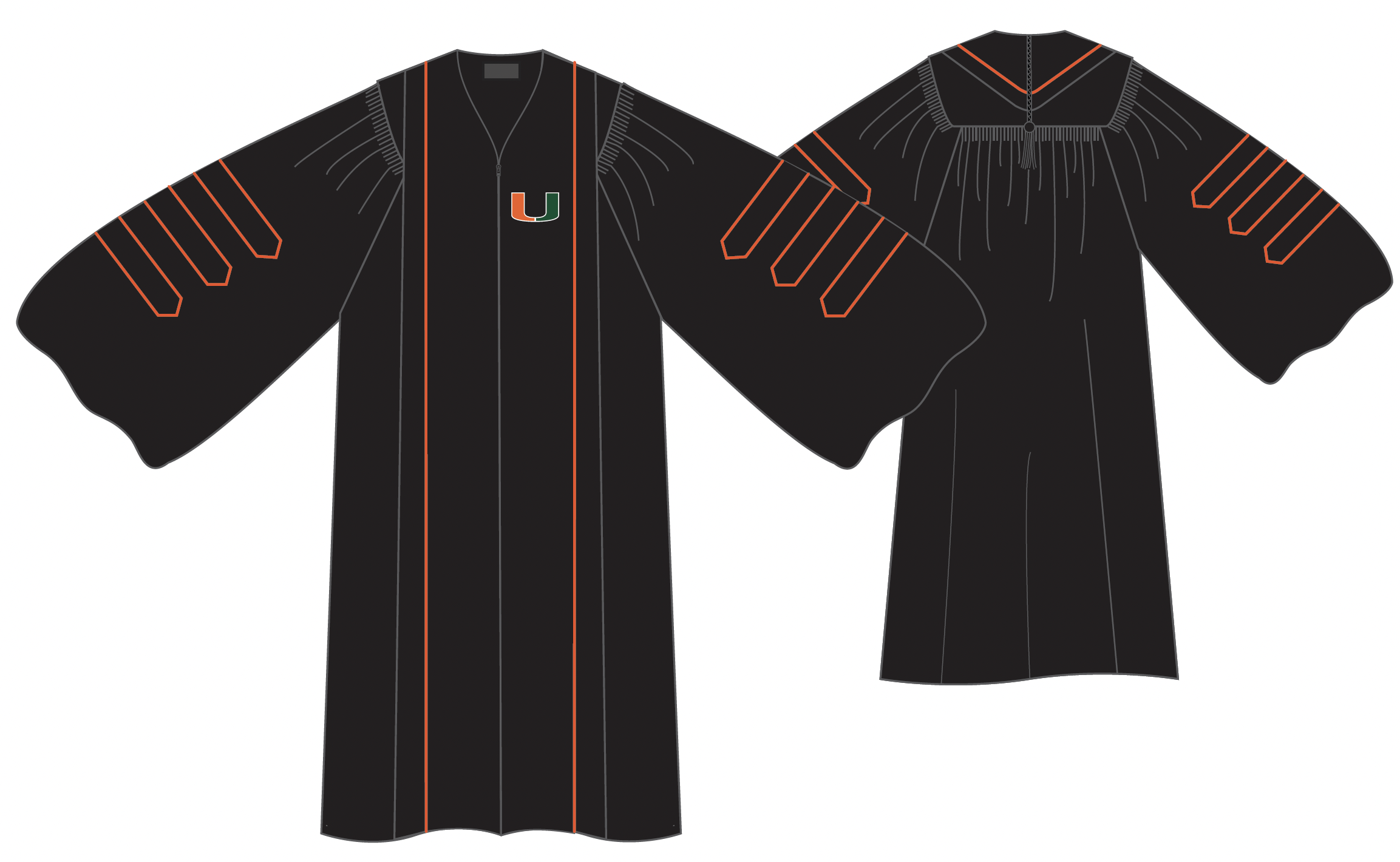 photo of deluxe black doctoral gown